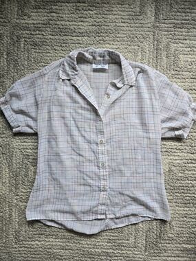 Lightweight Vintage blouse by L&S Rainbow Windowpane